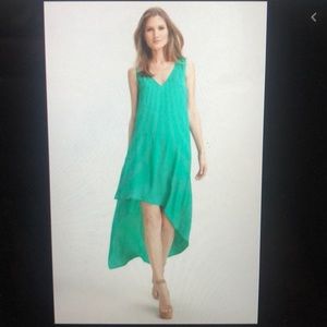 BCBG emerald green hi-low dress